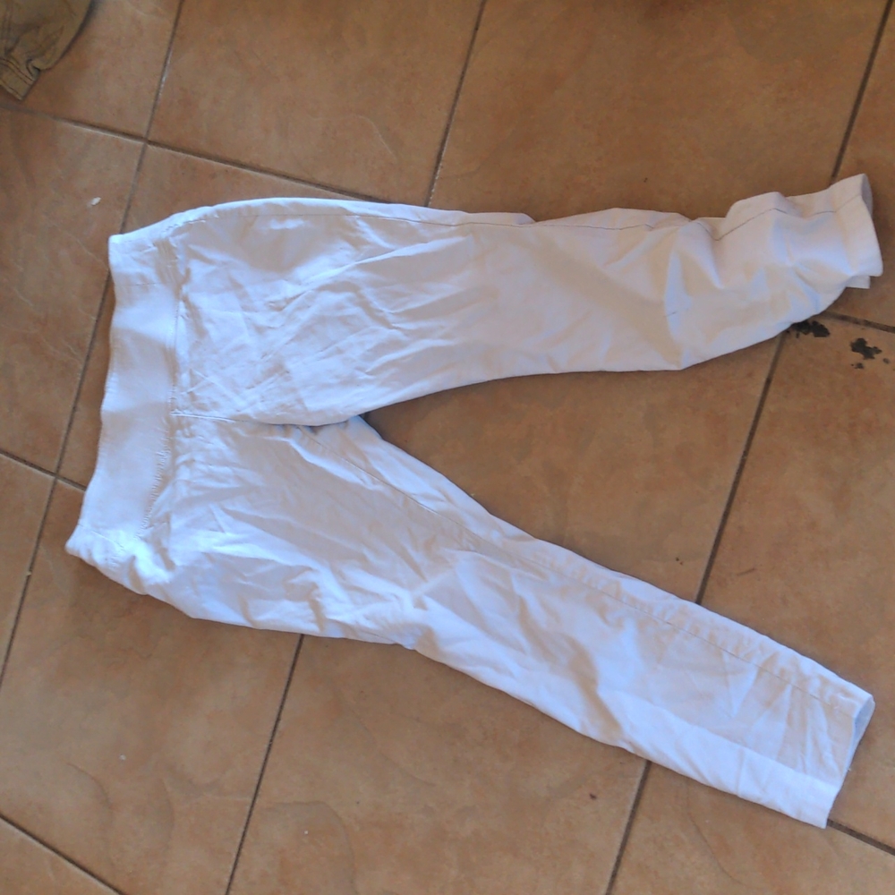 White pull on pants